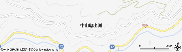 愛媛県伊予市中山町出渕周辺の地図