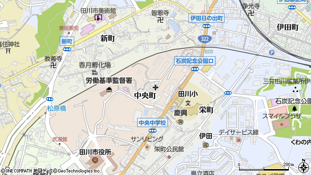 〒825-0013 福岡県田川市中央町の地図
