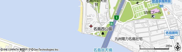名島2号公園周辺の地図
