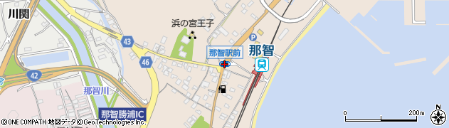 那智駅前周辺の地図