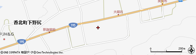 高知県香美市香北町下野尻629周辺の地図