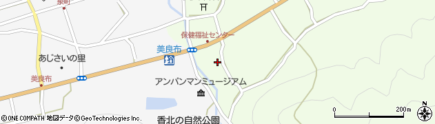 高知県香美市香北町韮生野363周辺の地図
