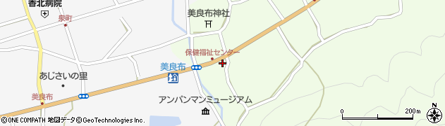 高知県香美市香北町韮生野336周辺の地図