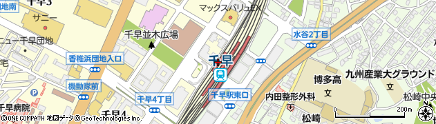 西鉄千早駅周辺の地図