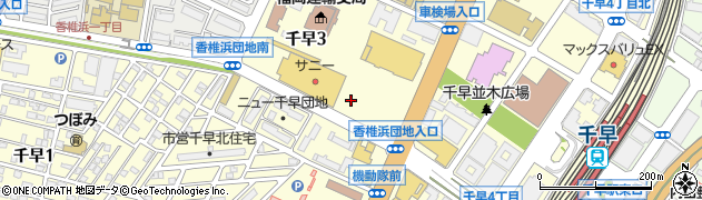 福岡県福岡市東区千早周辺の地図