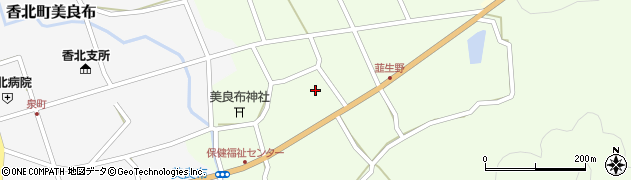 高知県香美市香北町韮生野288周辺の地図