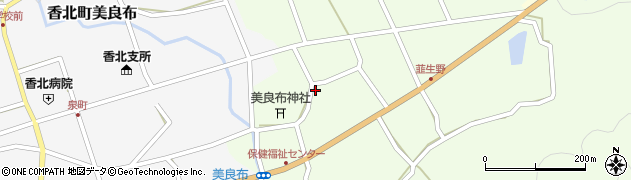 高知県香美市香北町韮生野294周辺の地図