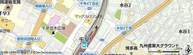 福岡市有料自転車駐車場　千早駅北自転車駐車場周辺の地図