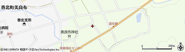 高知県香美市香北町韮生野285周辺の地図