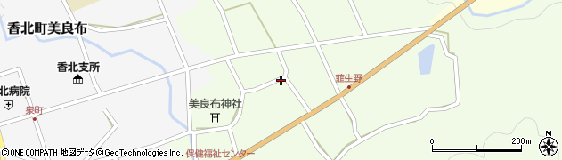 高知県香美市香北町韮生野284周辺の地図