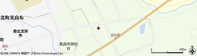 高知県香美市香北町韮生野275周辺の地図