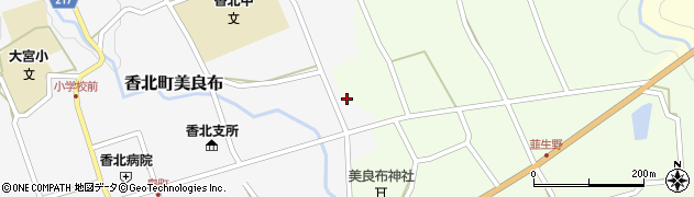 高知県香美市香北町韮生野186周辺の地図