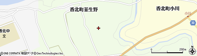 高知県香美市香北町韮生野828周辺の地図