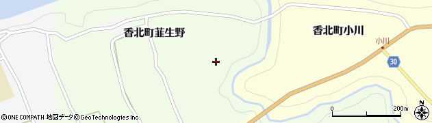高知県香美市香北町韮生野813周辺の地図