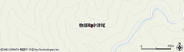 高知県香美市物部町中津尾周辺の地図
