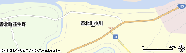 高知県香美市香北町小川119周辺の地図