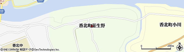高知県香美市香北町韮生野周辺の地図