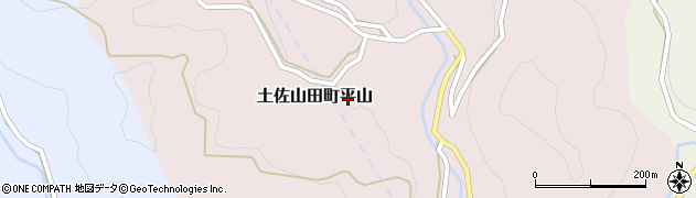 高知県香美市土佐山田町平山周辺の地図