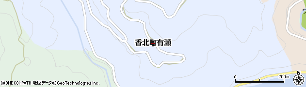 高知県香美市香北町有瀬周辺の地図