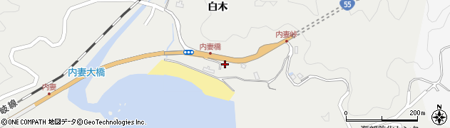 徳島県牟岐町（海部郡）内妻（白木）周辺の地図