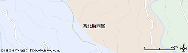 高知県香美市香北町西峯周辺の地図