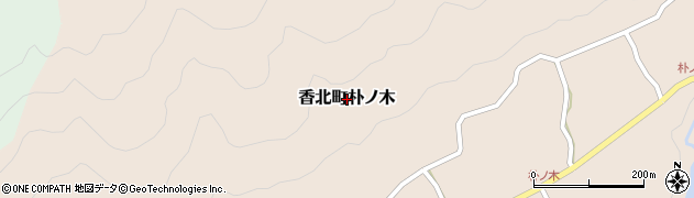 高知県香美市香北町朴ノ木周辺の地図