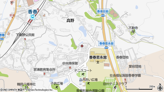 〒822-1403 福岡県田川郡香春町高野の地図