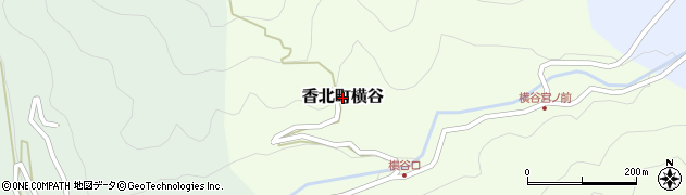 高知県香美市香北町横谷周辺の地図