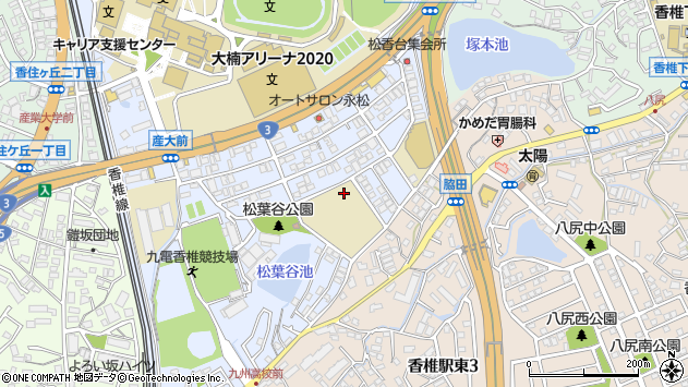 〒813-0004 福岡県福岡市東区松香台の地図