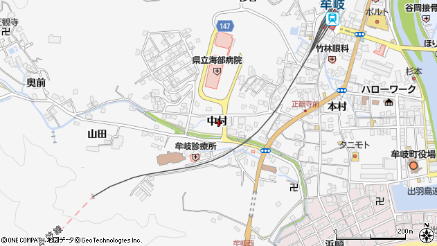 〒775-0006 徳島県海部郡牟岐町中村の地図