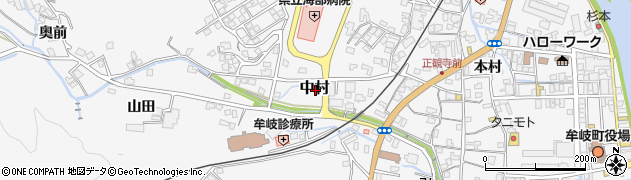 徳島県牟岐町（海部郡）中村周辺の地図