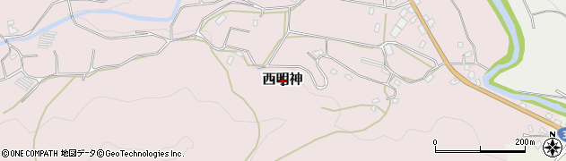 愛媛県久万高原町（上浮穴郡）西明神周辺の地図