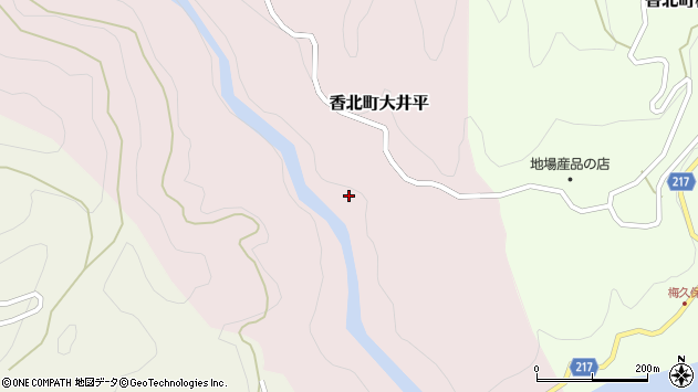 〒781-4241 高知県香美市香北町大井平の地図