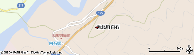 高知県香美市香北町白石周辺の地図
