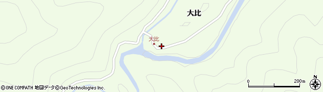 徳島県海部郡海陽町平井大比105周辺の地図