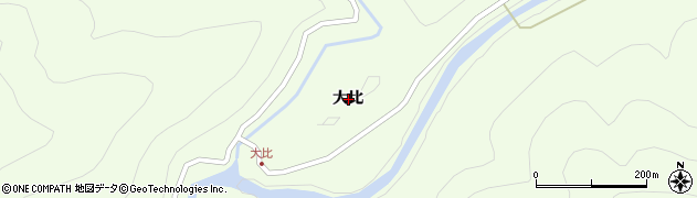 徳島県海部郡海陽町平井大比周辺の地図