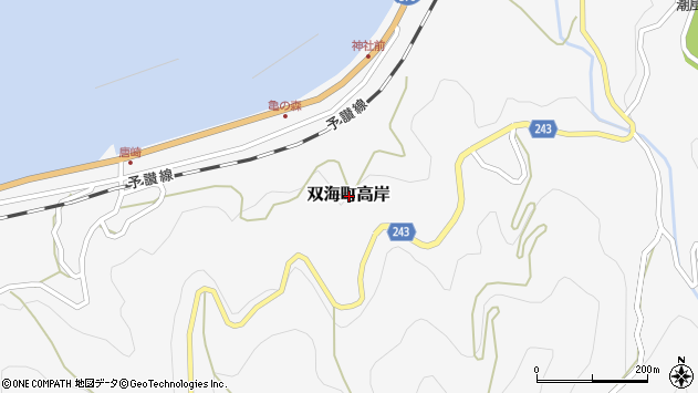 〒799-3207 愛媛県伊予市双海町高岸の地図