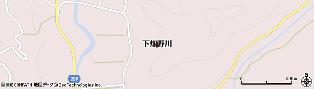 愛媛県久万高原町（上浮穴郡）下畑野川周辺の地図