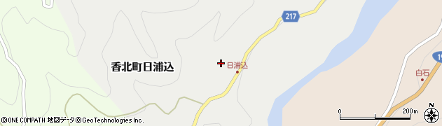高知県香美市香北町日浦込415周辺の地図