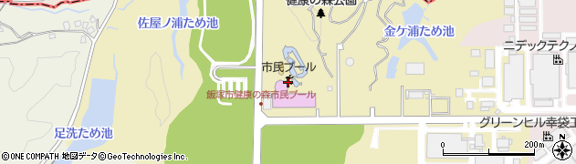 飯塚市役所　健康の森公園多目的施設周辺の地図