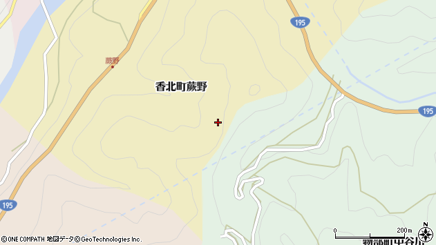 〒781-4202 高知県香美市香北町蕨野の地図