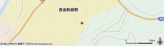 高知県香美市香北町蕨野周辺の地図