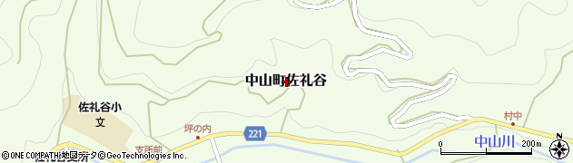 愛媛県伊予市中山町佐礼谷周辺の地図