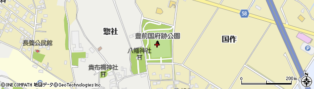 豊前国府跡公園周辺の地図