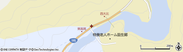 高知県香美市物部町大栃195周辺の地図