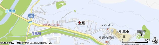 和歌山県上富田町（西牟婁郡）生馬周辺の地図
