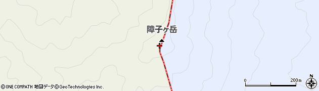 障子ケ岳周辺の地図