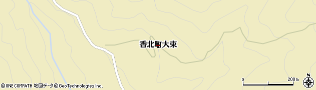 高知県香美市香北町大束周辺の地図