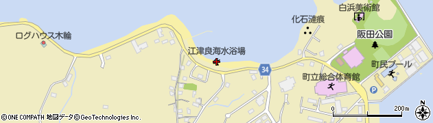 江津良海水浴場周辺の地図