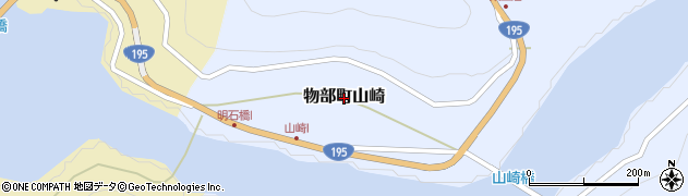 高知県香美市物部町山崎周辺の地図